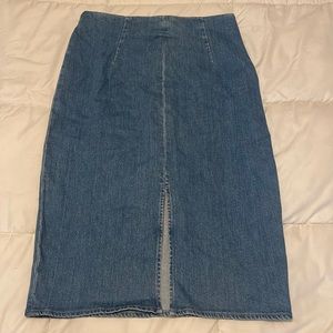 Denim midi skirt